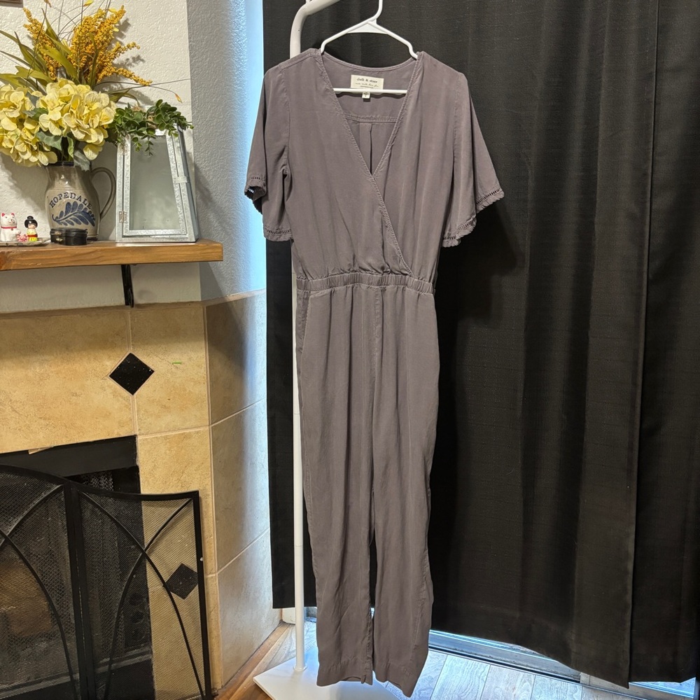 Anthropologie Cloth & Stone Charcoal Jumpsuit
